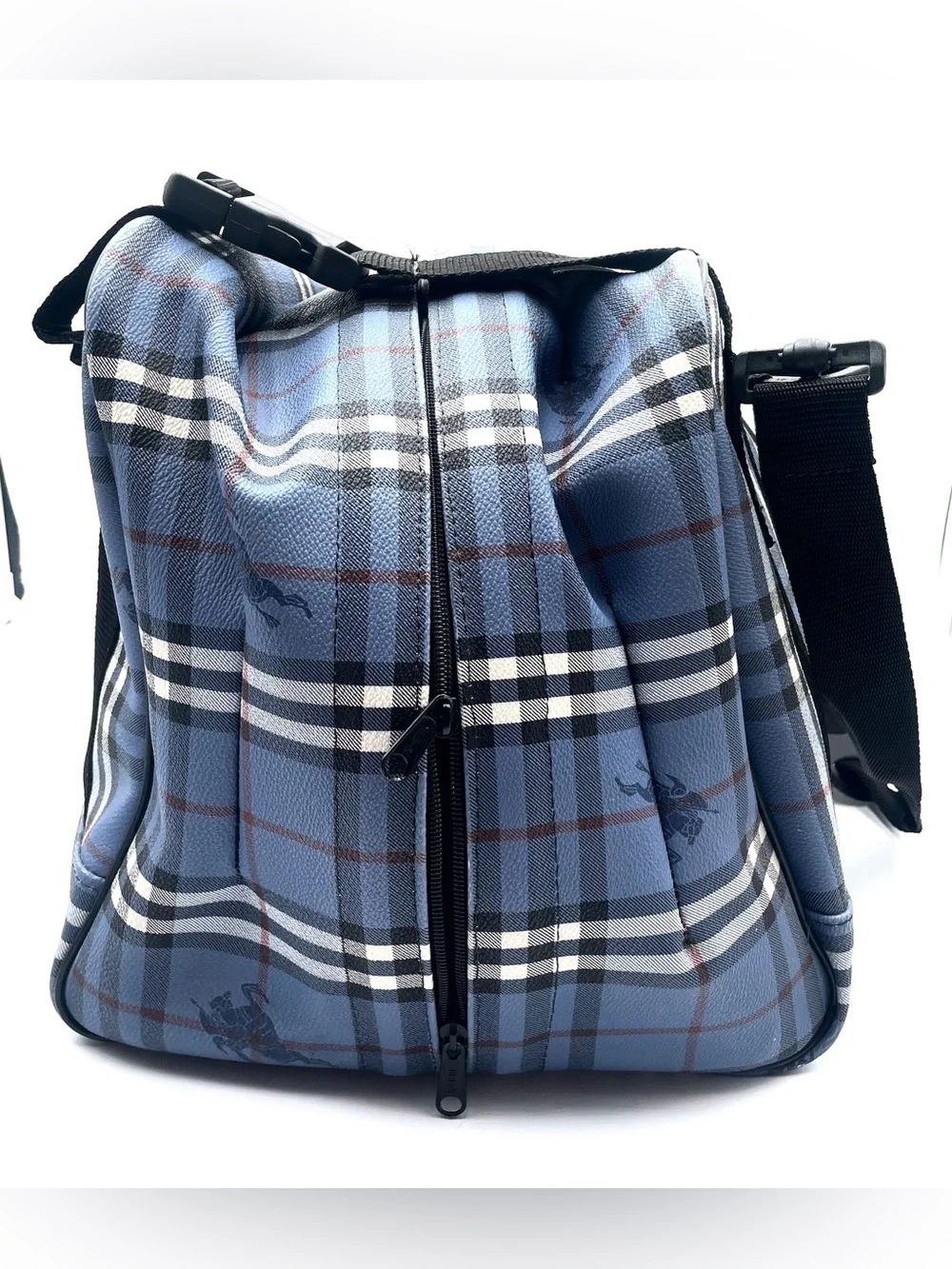 Vintage Burberry Blue Nova Check Duffle Bag